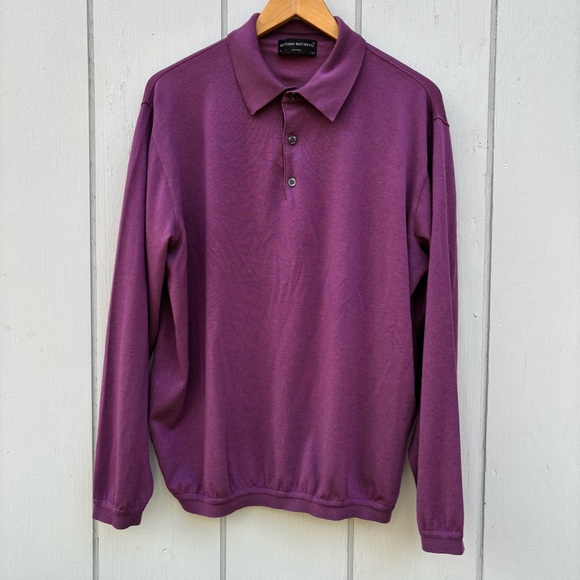 VITTORIO ROCCHETTI—Milano—Purple Polo Pullover—Men’s M—75% Wool—Made in USA—VG+ - Picture 8 of 13